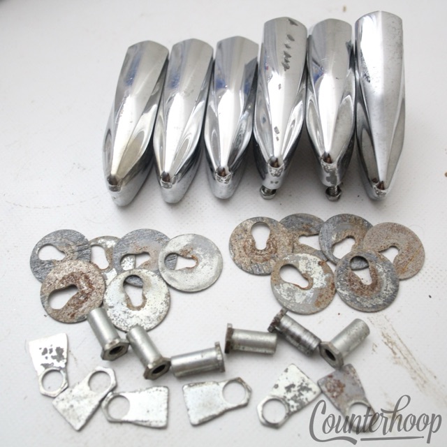 Premier 6x Bass/Floor Tom Drum Lugs Olympic Chrome Vintage 60s England 1 5/8 UK — main photograph