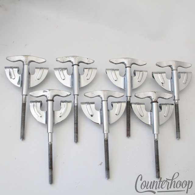 Pearl 7x Bow-Tie 4"Bass Drum Tension T-Rods+Claws Metric Japan Vintage 70s Copy — main photograph