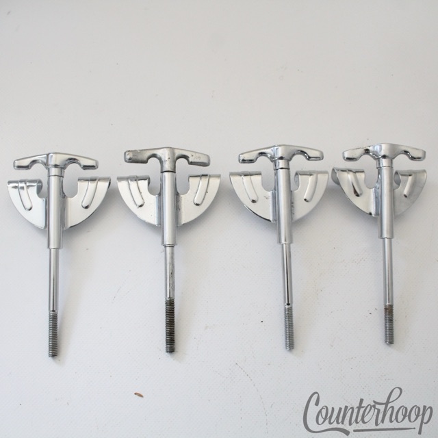 Pearl 4x Bow-Tie 4 1/8"Bass Drum Tension T-Rods+Claws Metric Japan Vintage 70s — main photograph