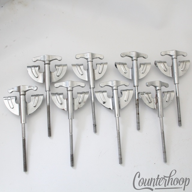 Pearl 8x Bow-Tie 4 1/2"Bass Drum Tension T-Rods+Claws Japan Vintage 70s Chrome* — main photograph
