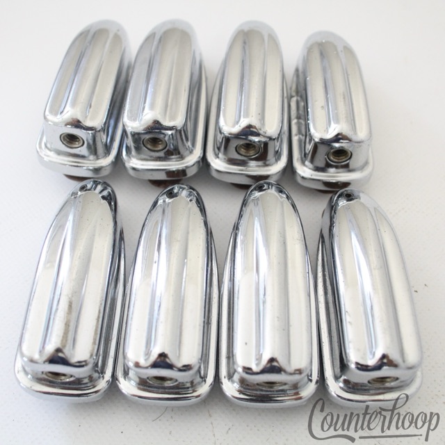 Pearl 8x Bass Drum Lugs Chrome Vintage 70s Metric 2 3/8" Japan Wood-Fiberglass* — main photograph