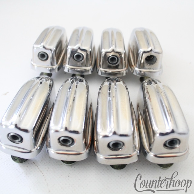 Pearl 8x Bass Drum Lugs Chrome Metric 2 3/8" Japan Wood-Fiberglass Vintage 70s* — main photograph