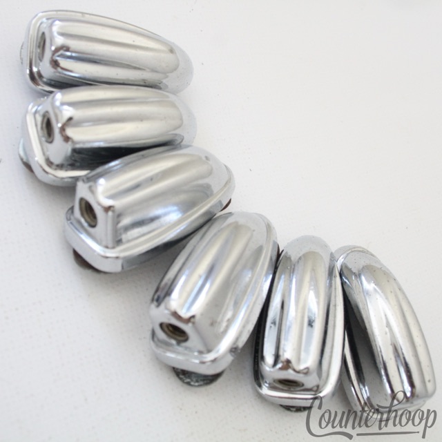 Pearl 6x Tom Drum Lugs Chrome Metric 1 9/16" Wood-Fiberglass Vintage 70s Japan* — main photograph