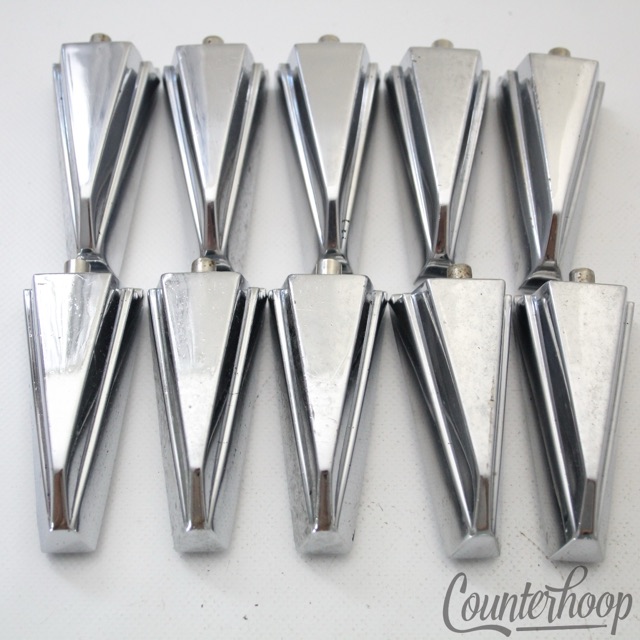 Tama 10x Granstar/Crestar "Shark Tooth" Bass Drum Lugs Chrome Japan Vintage 90s — main photograph