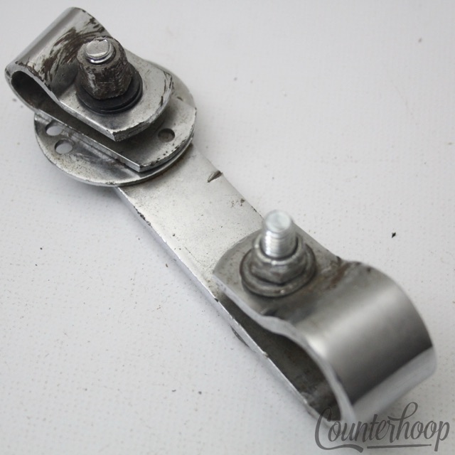 Pearl Bass Drum Rail Tom Mount Slider+L/Clip-Arm Tilter Chrome Japan Vintage 60s — main photograph