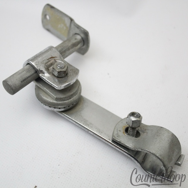 Pearl Bass Drum Rail Tom Slider+Clip Mount L-Arm Chrome Japan-Stamped Ratchet60s — main photograph