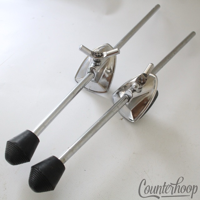 Tama Bass Drum Legs+Mounts Straight Spurs Set 2x Chrome 15"Vintage 70s-80s Japan — main photograph