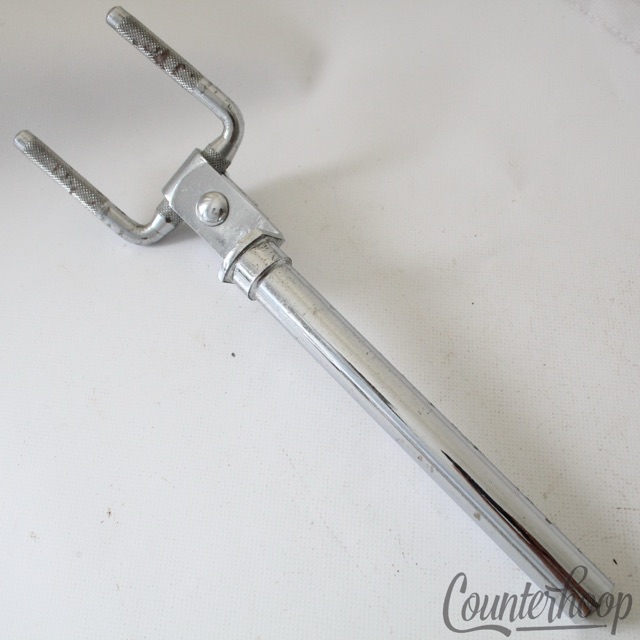 Pearl Double Tom Drum Dual L-Arms Mount Post Tube Bass Arm Chrome Vintage 60s — main photograph