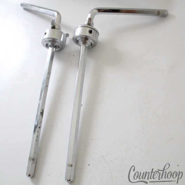 Pearl 2x Hex Double Tom Drum L-Arms Mounts Bass Arm Post Chrome Vintage70s Japan — main photograph