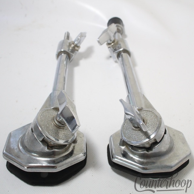 Tama 2x Bass Drum 80s Spurs+Mounts Heavy Duty Telescoping Legs Chrome Rubber Ft — main photograph