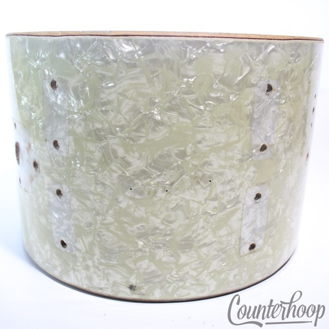 Rogers 8x12" Fullerton Tom Drum Shell Vintage 60s Holiday WMP White Marine Pearl — main photograph