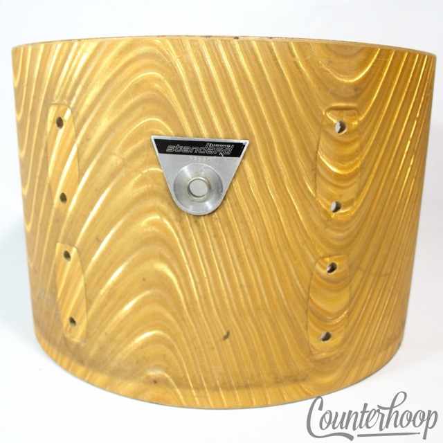 Ludwig 8x12"Standard Tom Drum Shell Gold Astro/Yellow Satin Flame Vintage 60-70s — main photograph