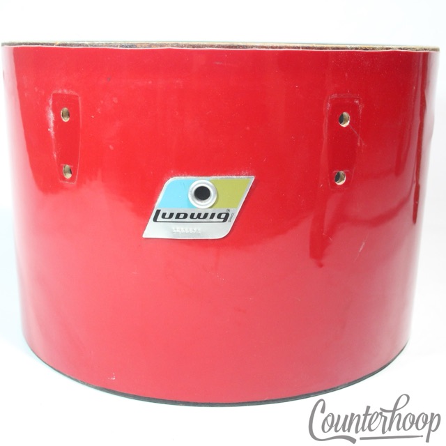 Ludwig 8x12"Tom Drum Shell Vintage 70s Blue/Olive Badge Super Classic 3Ply Red* — main photograph