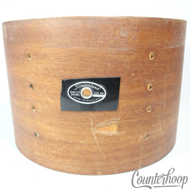 Slingerland 8x12" Tom Drum Shell 3Ply Natural African Mahogany/Maple Vintage 70s — main photograph