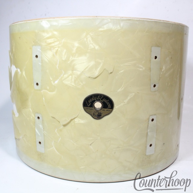 Leedy&Ludwig 9x13"White Marine Pearl Vintage'54 Tom Drum Shell 3Ply Maple WMP 50 — main photograph