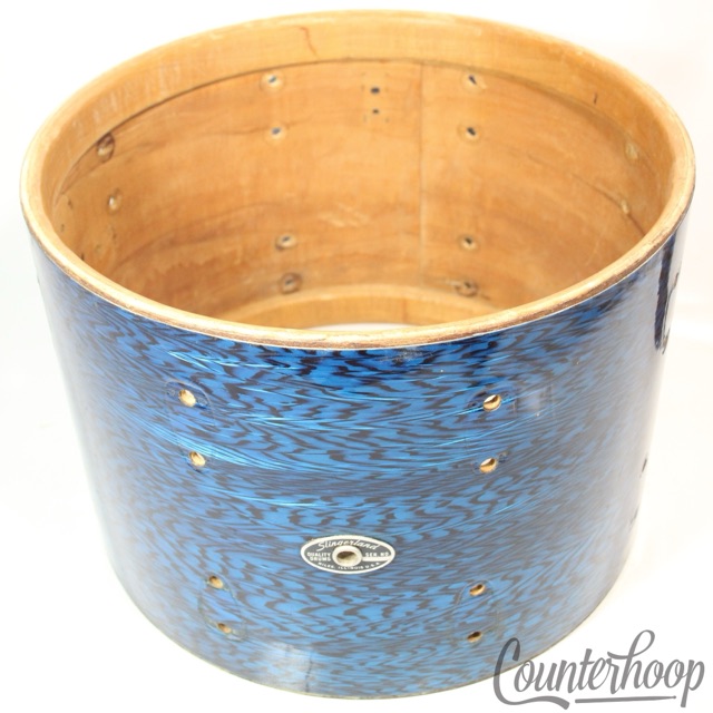 Slingerland 10x14" Blue Agate Marching Snare/Tom Drum Shell Vintage70s 3Ply USA — main photograph