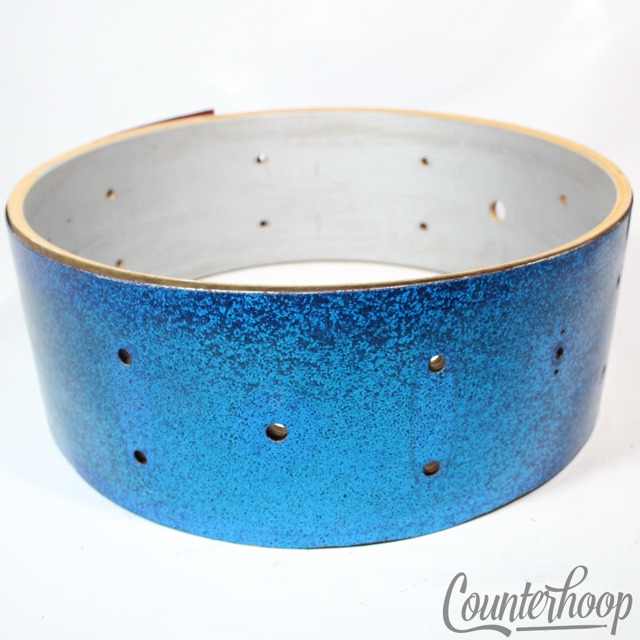 Gretsch 5x14"Name Band Blue Sparkle Snare Drum Shell Vintage 60s Jasper Maple RB — main photograph