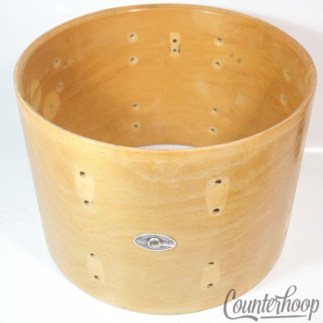 Slingerland 10x14"Tom Drum Shell 5Ply Natural Maple Black/White Niles Vintage70s — main photograph