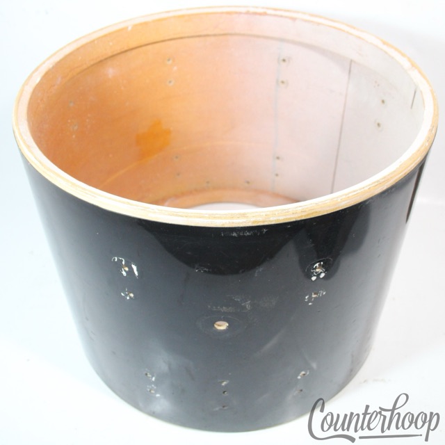 Leedy&Ludwig12x15" Snare/Floor Tom Drum Shell 3Ply Maple/Black Wrap Vintage 50s — main photograph