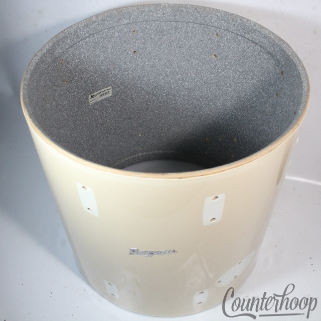 Rogers 16x16"New England White Floor Tom Drum Shell Powertone 9/72 Fullerton USA — main photograph