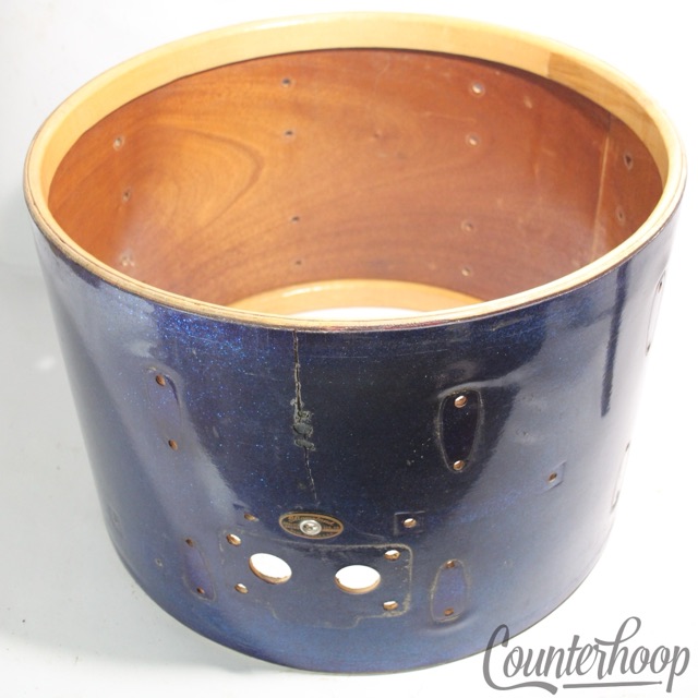 Slingerland 14x20"Dark Blue Sparkle Bass Drum Shell 3Ply African Mahogany 60s US — main photograph