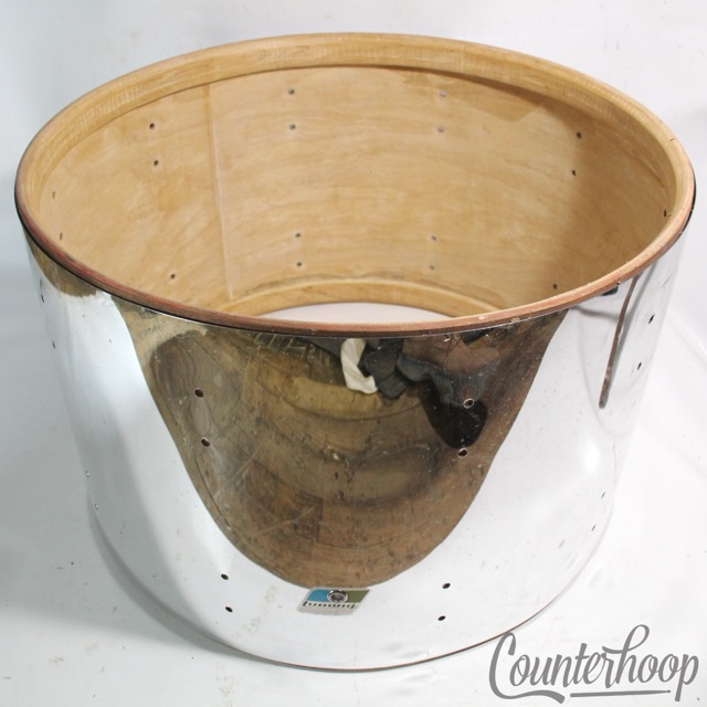 Ludwig 14x22"Chrome Over Wood COW Bass Drum Shell 3Ply Super Classic USA 70s-80s — main photograph