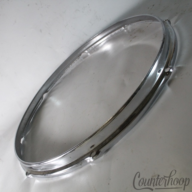 Slingerland 15" Snare/Tom Drum Batter Rim/Hoop 8-Lug Stick-Saver Chrome Vintage — main photograph