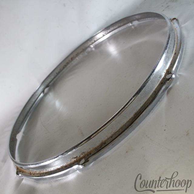 Slingerland 15" Snare/Tom Drum Batter Rim/Hoop Stick-Saver 8-Lug Chrome Vintage — main photograph