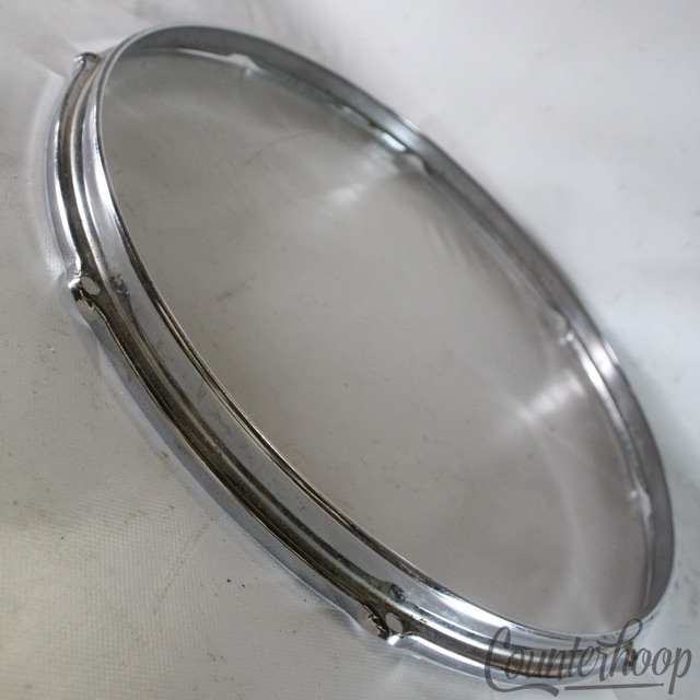 Slingerland 16" Floor Tom Drum Batter Rim/Hoop 8-Lug Stick-Saver Chrome Vintage — main photograph