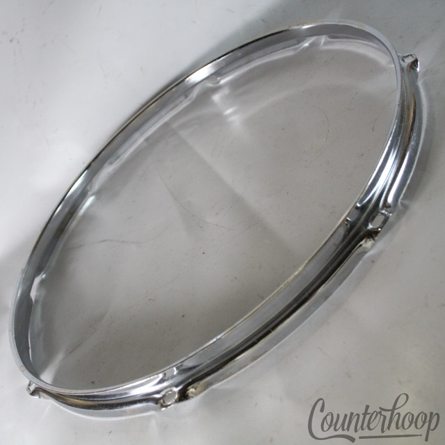 Ludwig 16"8-Lug Floor Tom Drum Resonant/Batter Rim/Hoop Triple-Flange Chrome 60s — main photograph