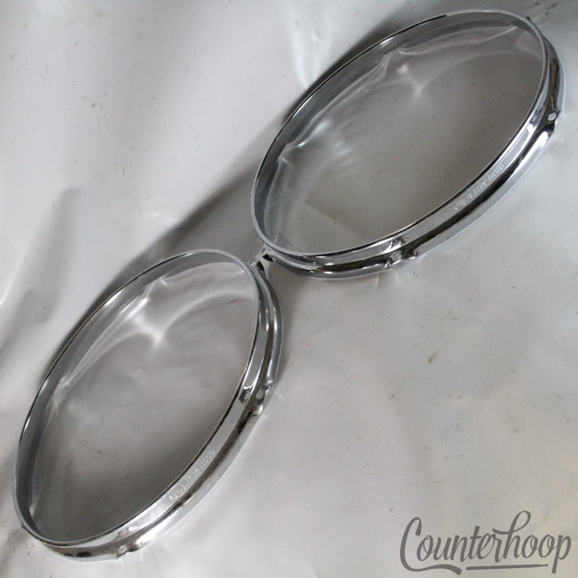DW 13" True Hoop 2x Set Batter+Resonant Rims Chrome Plating 6-Lug 3mm USA* — main photograph
