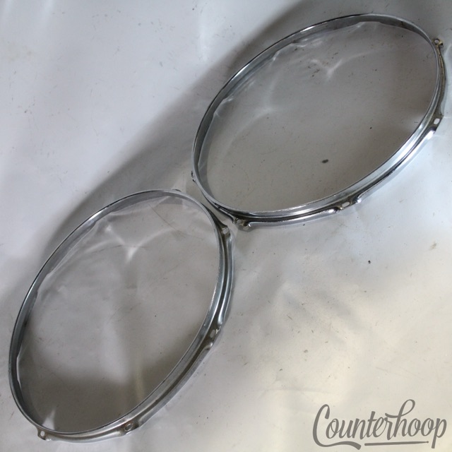 Tama 2x 16" Floor Tom Drum Rims/Hoops Superstar/Imperialstar Chrome Vintage 80s — main photograph