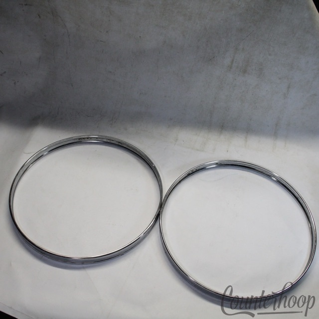 Pearl 2x 22" Bass Drum Hoops Steel Metal Rims Vintage 70s Batter/Resonant Japan — main photograph