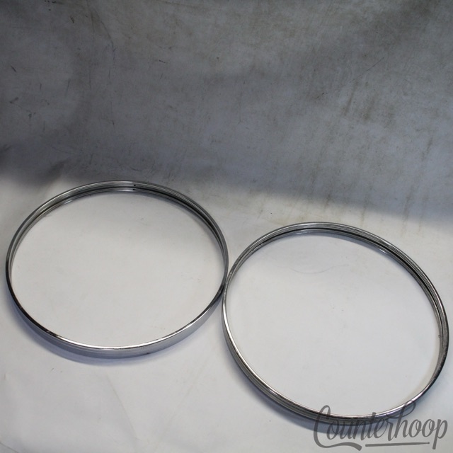 Tama 2x 22" Bass Drum Hoops Steel Metal Rims Vintage 80s Batter/Resonant Japan — main photograph