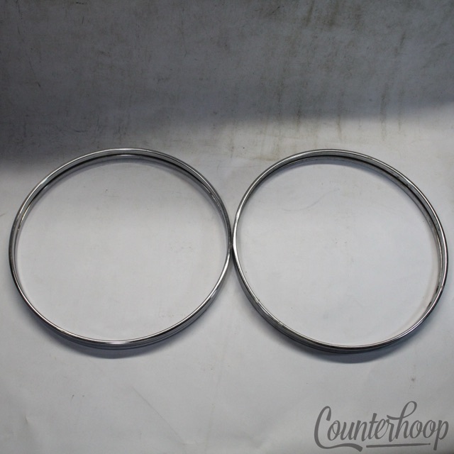 Tama 2x 20" Bass Drum Hoops Steel Metal Rims Vintage 80s Batter/Resonant Japan — main photograph