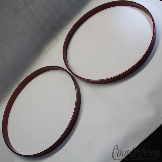 Gretsch 2x 22" 6Ply Maple Bass Drum Hoops/Rims USA Vintage Pair/Set — main photograph