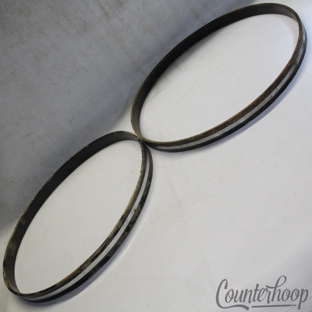 Slingerland 22" COW Hoops/Rims Set 2x Chrome Over Wood 1-Ply Maple Vintage 70s* — main photograph