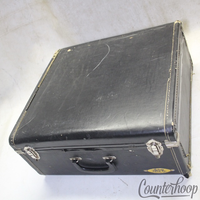 Ludwig 5-6.5"x14" Hard Shell Case Vintage 50-60s Script USA Stick/Stand Divider — main photograph