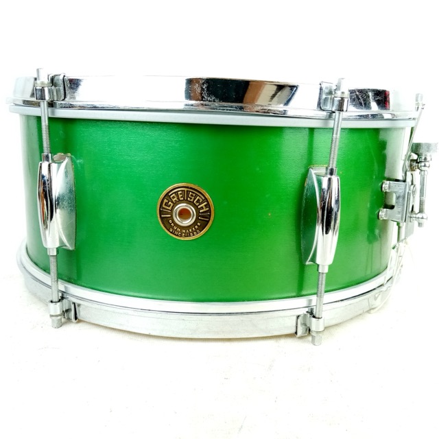 Gretsch 5.5x14" Green Metallic Lacquer 3Ply Maple Dixieland Snare Drum 50s RB BK — main photograph
