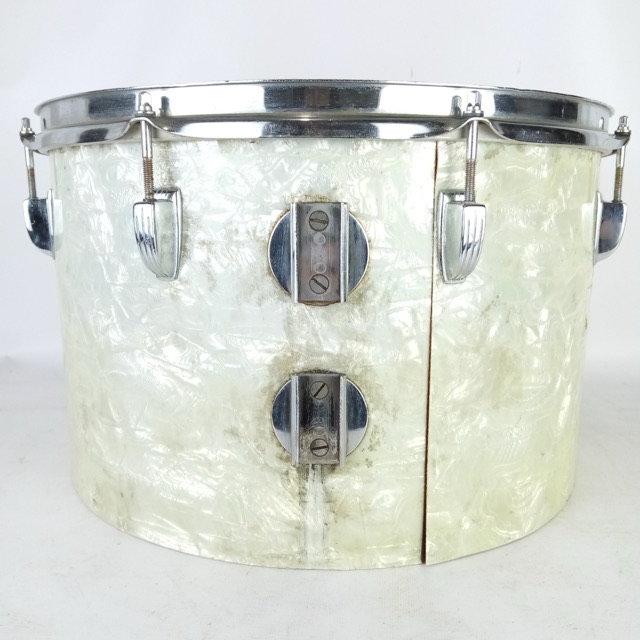 Ludwig 10x16"Timp-Tom Drum#570 Vintage70s WMP 3Ply Maple Bass White Marine Pearl — main photograph