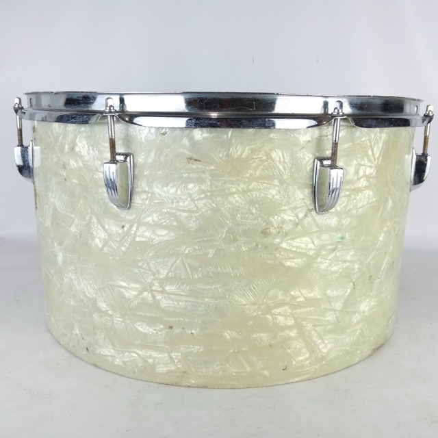 Ludwig 10x18"Timp-Tom Drum#570 Vintage70s WMP 3Ply Maple Bass White Marine Pearl — main photograph