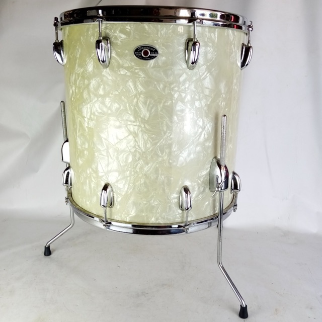 Slingerland 16x16" WMP Floor Tom Drum Vintage 70s 3Ply Black/Silver Niles,IL USA — main photograph