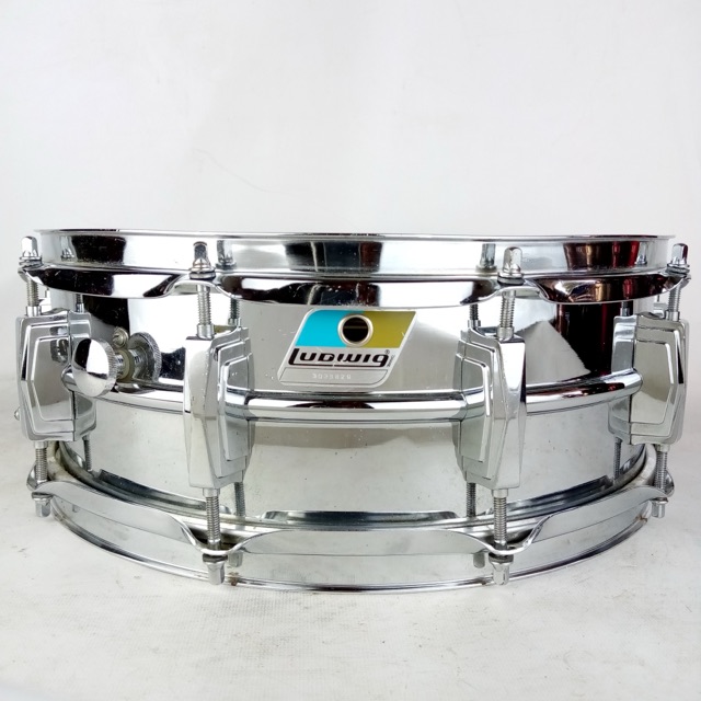 Ludwig Supraphonic 5x14"Snare Drum Blue/Olive Badge 10Lug Vintage80s Aluminum/Ch — main photograph