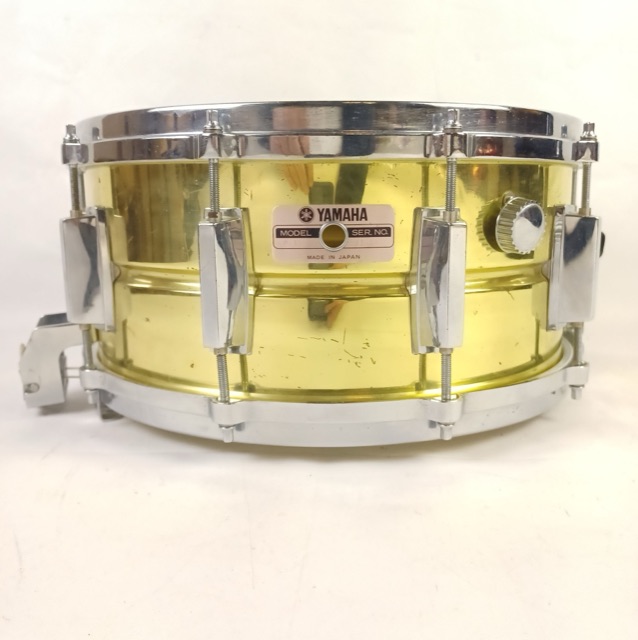 Yamaha 6.5x14"SD416 Seamless Natural Brass Snare Drum Vintage80 Recording Custom — main photograph