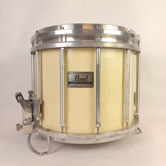 Pearl 12x14"FFX Championship Maple Marching Snare Drum White Free Floating 12Lug — main photograph