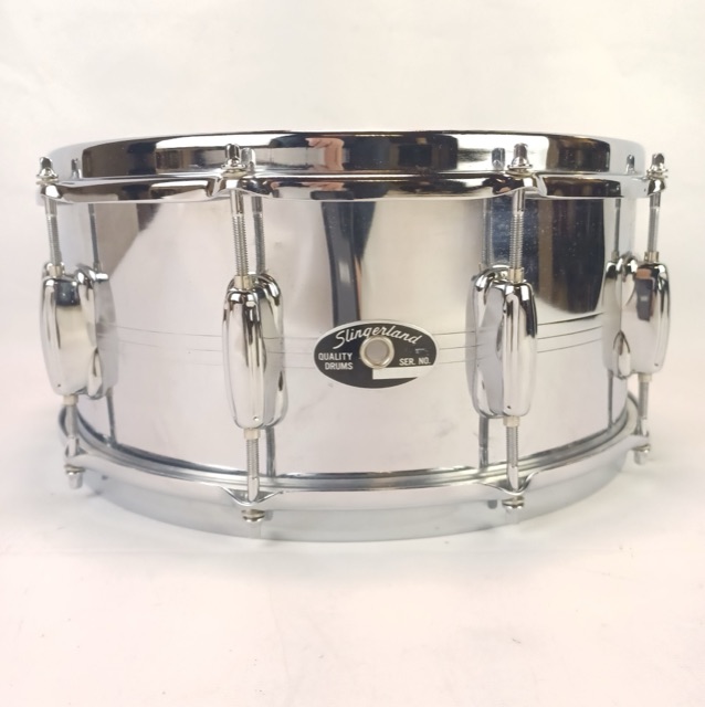 Slingerland 6.5x14"Steel Gene Krupa COS Snare Drum 10Lug Vintage 80s USA SD14 — main photograph