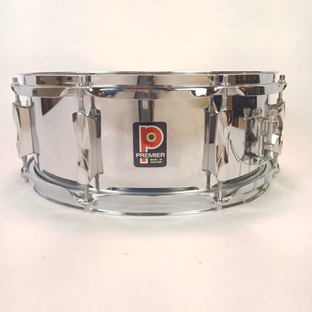 Premier 5.5x14"70s Snare Drum Chrome Steel Model 1005 8Lug England Vintage #7491 — main photograph