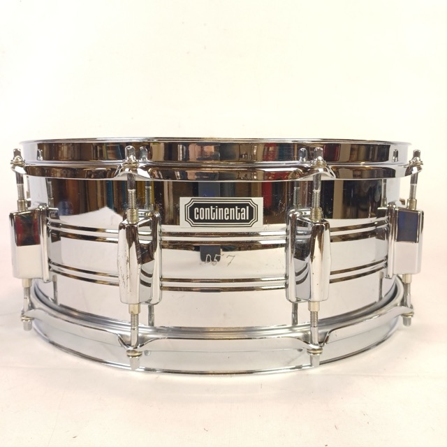 Pearl "Continental" 5.5x14" 10-Lug Steel Shell Snare Drum Vintage 70s +Muffler — main photograph