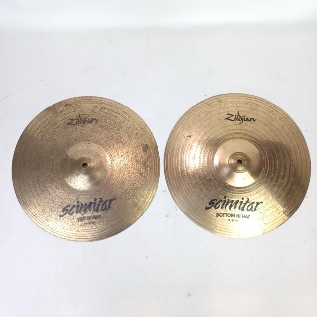 Zildjian 14"Scimitar Hi-Hats Cymbals Set Pair B8 Pre-ZBT Era 1230/1260g Vintage — main photograph