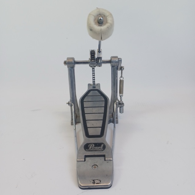 Pearl P-100 Bass Drum Pedal Single Chain Drive Kick +Beater Vintage 80s Taiwan — main photograph